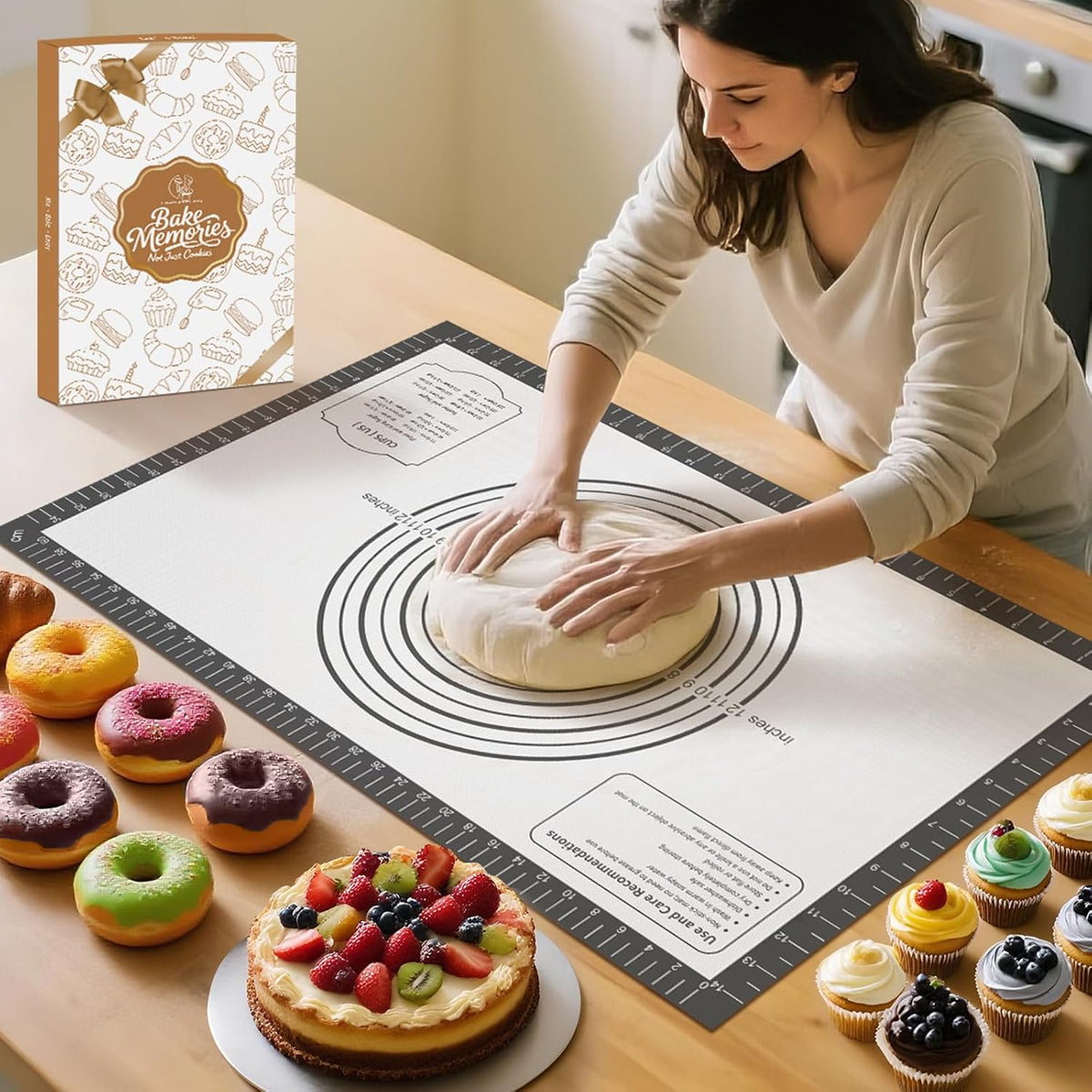 Silicone Pastry Mat for Dough Rolling,SIlicone Mat for Baking PIzza,Macaron, Pie Crust Pizza and Cookies Large Silicone Fondant Mat,Macaron Silicone Baking Mat