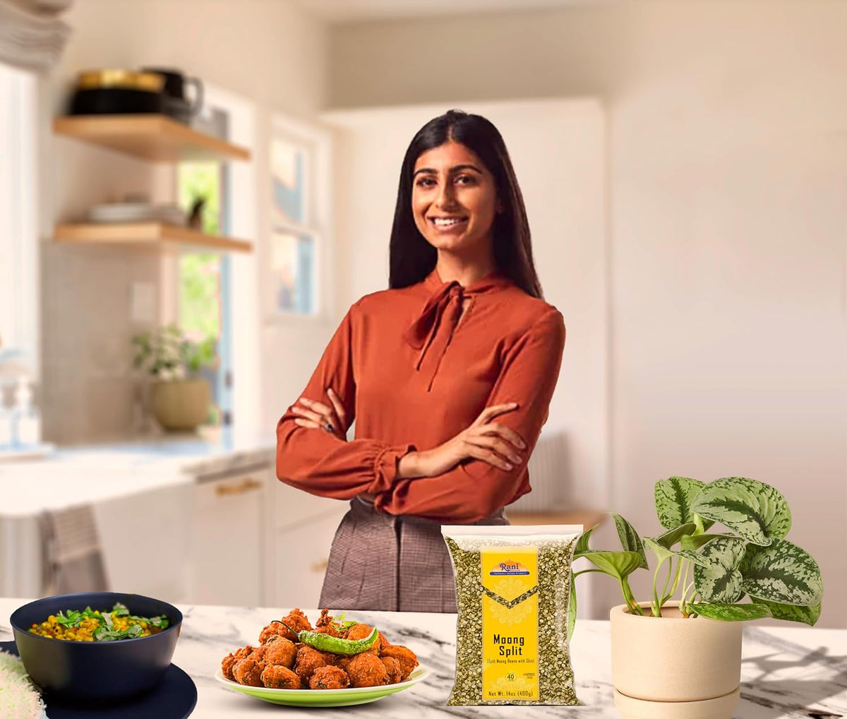 Rani Moong Split (Split Mung Beans with Skin) Lentils Indian 14oz (400g) ~ All Natural | Gluten Friendly | Non-GMO | Kosher | Vegan | Indian Origin