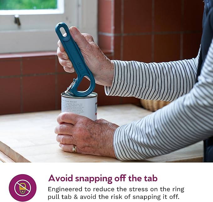 Ring Pull & Pop Top Can Opener (Teal) Easy Open Any Pull Tab Cans for Seniors, Soda, Pet Food, Cat Cans, Beer, Parkinsons Aids for living Gifts, Gadgets for People with Arthritis, kitchen gadgets.