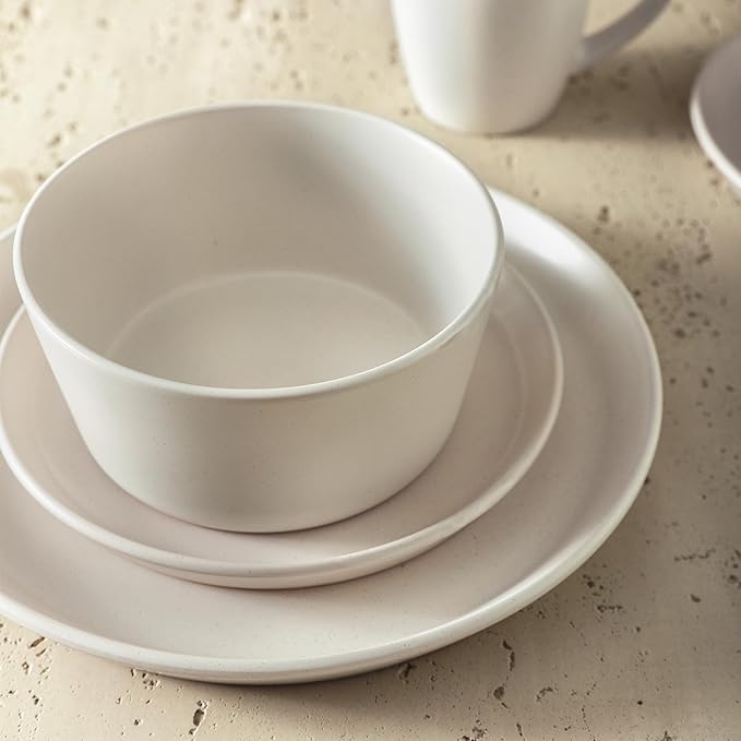 Stone Lain Albie 32-Piece Dinnerware Set Stoneware, White Speckled