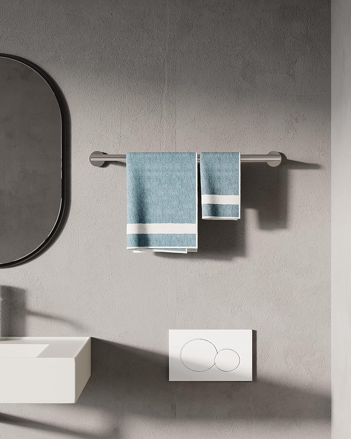24 Inch Brushed Towel Bar Towel Rack for Bathroom Kitchen Hand Towel Holder Dish Cloths Hanger SUS304 Stainless Steel RUSTPROOF Wall Mount (Brushed Grey)