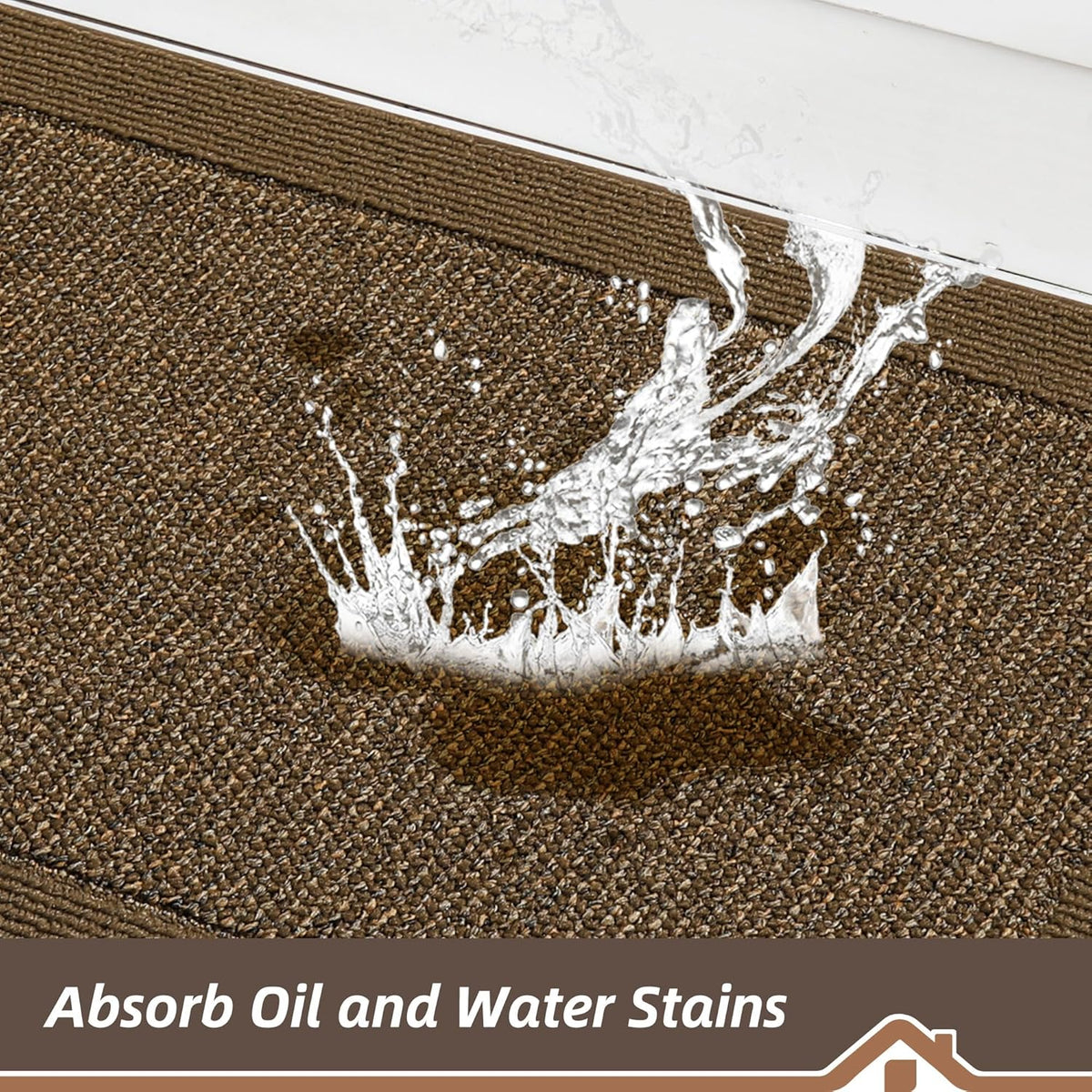 BEQHAUSE Kitchen Runner Rugs 24"x60", Kitchen Rugs Non-Slip Kitchen Mats for Floor, Absorbent and Stain Resistant Kitchen Mats, Machine Washable Rug for Kitchen, Hallway, Laundry & Sink, Brown