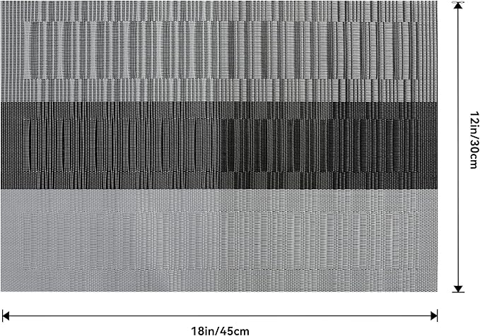 Leetaltree Grey with White Striped Placemats Set of 8 - Heat Resistant Non-Slip Place mats for Dining Table, Washable Durable PVC Vinyl Woven Table Mats（Grey Stripe, 8）