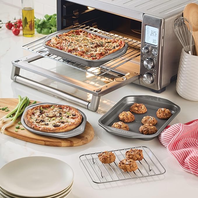 Circulon Total Bakeware Nonstick Toaster Oven & Personal Pizza Pan Baking Set, 4-Piece