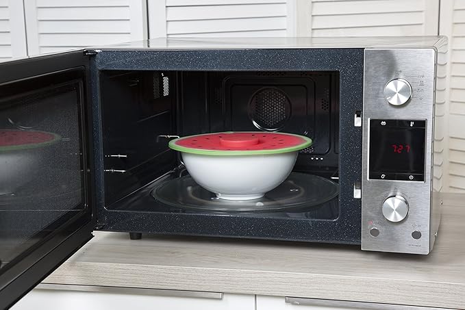 Charles Viancin - Watermelon Silicone Lid for Food Storage and Cooking - 8''/20cm - Airtight Seal on Any Smooth Rim Surface - BPA-Free - Oven, Microwave, Freezer, Stovetop and Dishwasher Safe