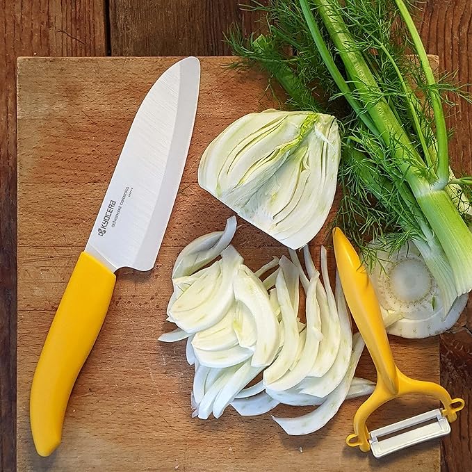Kyocera Ceramic Horizontal Y Peeler, Yellow