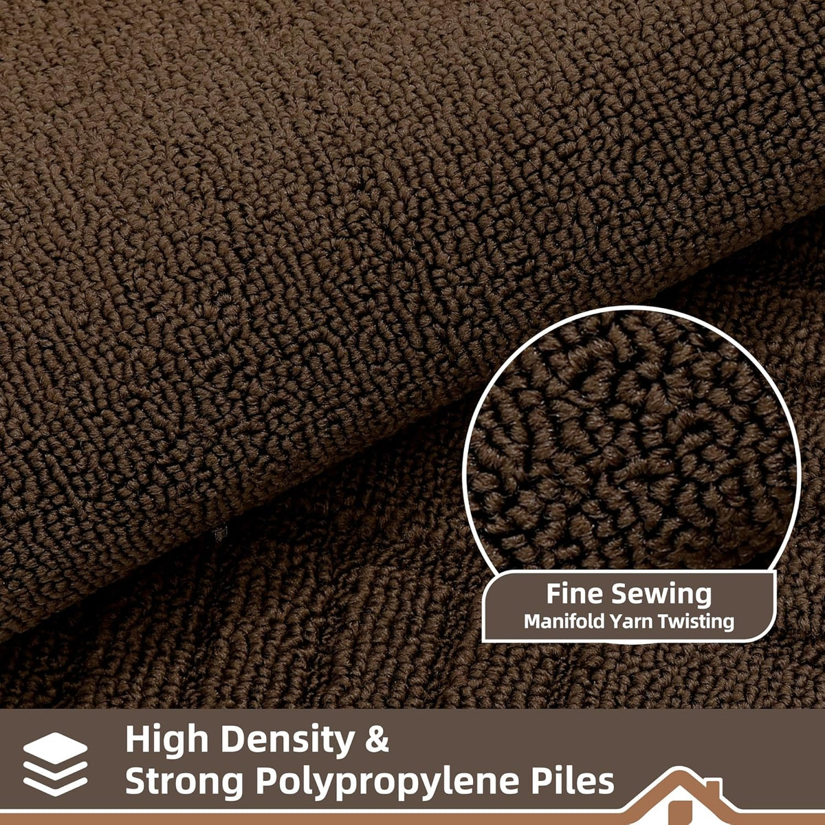 BEQHAUSE Kitchen-Rugs-Washable-Kitchen-Mats-for-Floor Non-Slip Kitchen Mats Set of 2 Absorbent Kitchen Runner Brown with TPR Backing 20x30inch/20x48inch