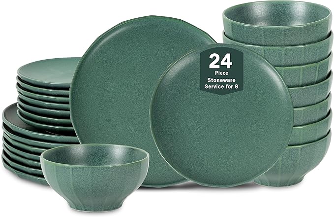 Stone Lain Rio 24-Piece Dinnerware Set Stoneware, Green