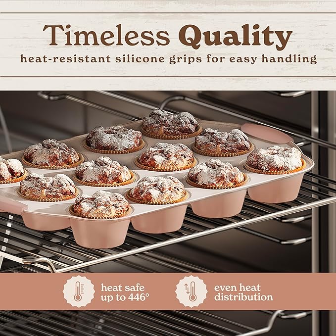 Country Kitchen Nonstick Stackable Bakeware Set - Durable, Easy Release Baking Set- 22 Pc. Includes Silicone Muffin Cups