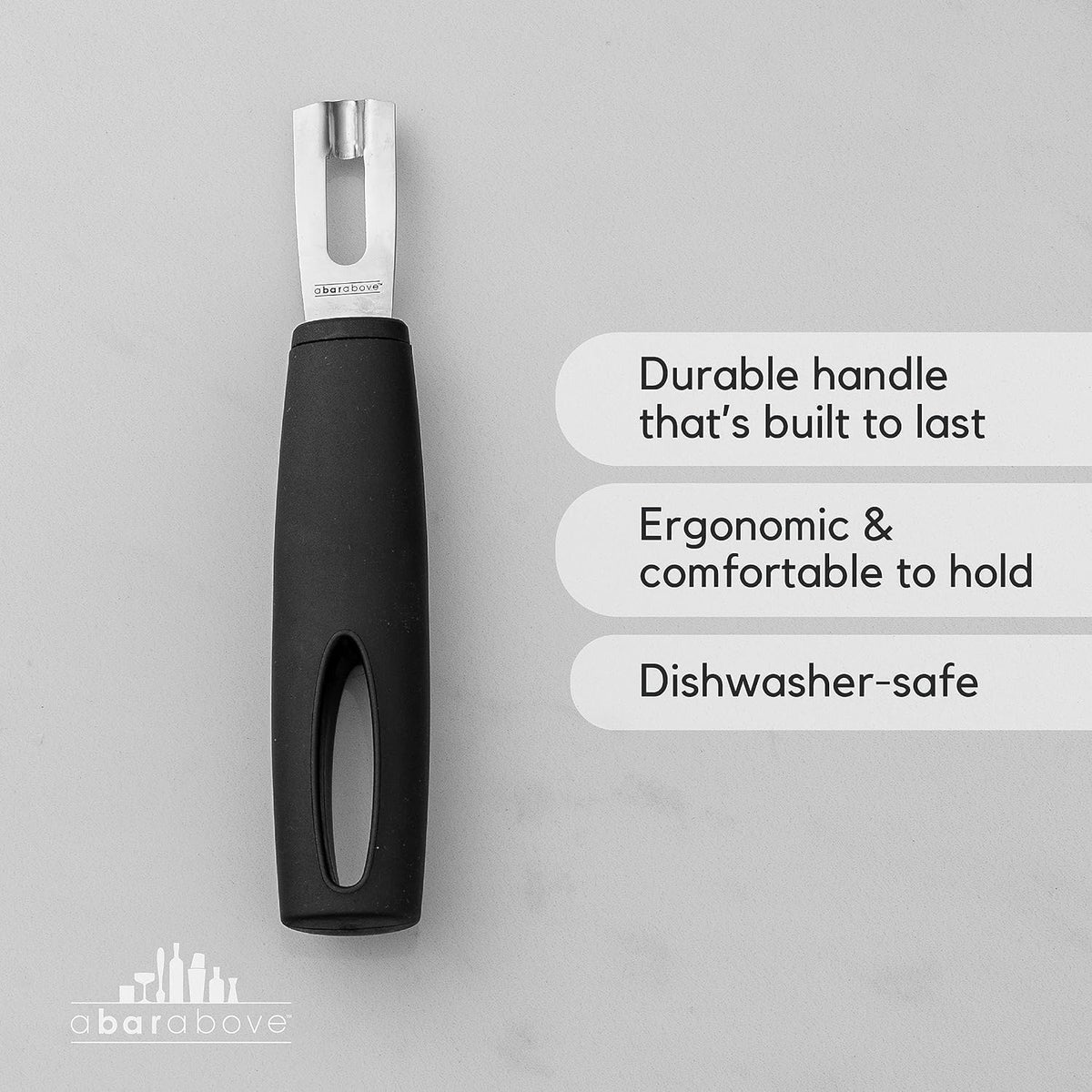 A Bar Above Premium Quality Channel Knife, Stainless Steel Bar Tool, Garnish for Cocktail Mixers, Lemon Zester, and Fruit Peeler, Professional Grade Bar Accessory, Gold