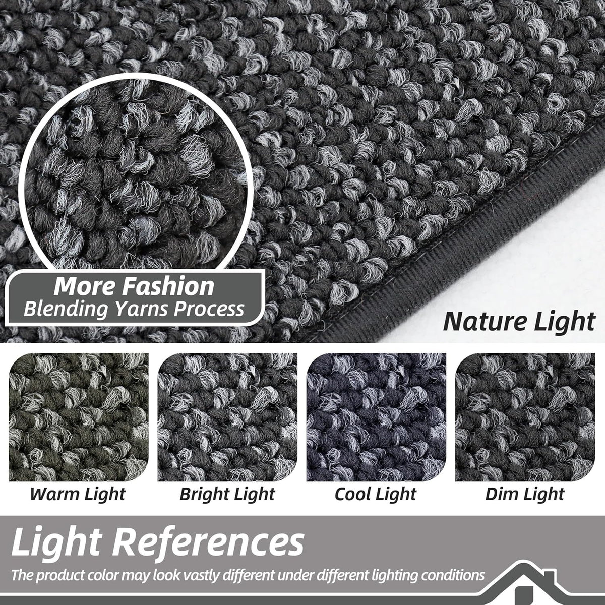 BEQHAUSE Kitchen Rugs 32"x48", Non-Slip Kitchen Mats for Floor, Super Absorbent and Stain Resistant Kitchen Rugs, Machine Washable Rugs for Kitchen, Hallway, Laundry & Sink, Charcoal