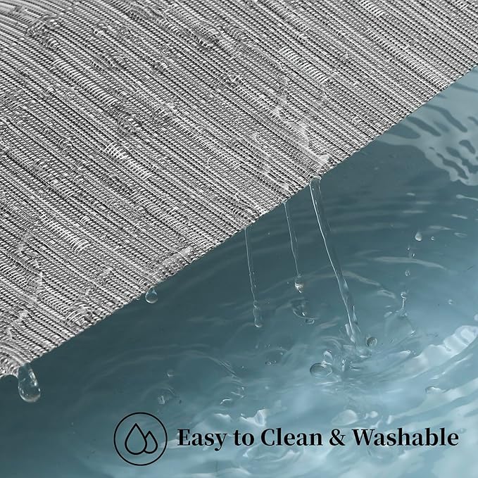 Leetaltree Silver Placemats Set of 6 - Heat Resistant Non-Slip Place mats for Dining Table, Washable Durable PVC Vinyl Woven Table Mats（Silver, 6）