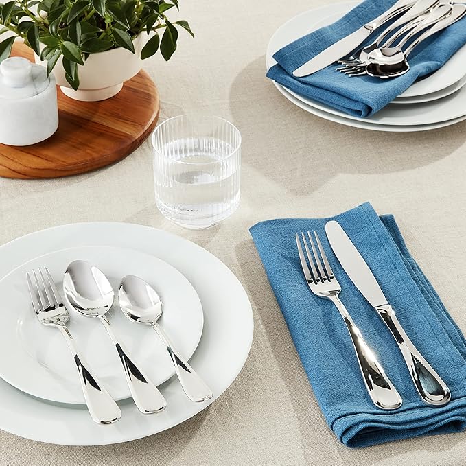 Mikasa 5100237 Bravo 20-Piece 18/10 Stainless Steel Flatware Set, Service for 4