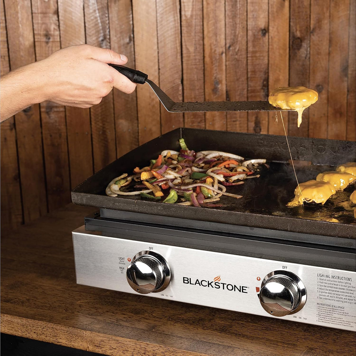 Blackstone 1666 22” Omnivore Original Tabletop Griddle with Hard Cover, Powder Coated Steel, Black