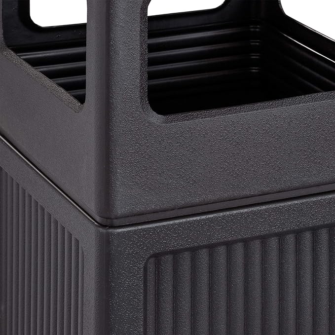 Safco Canmeleon Trash Can, 38 Gallons, Indoor and Outdoor Use, Durable & Weather-Resistant Commercial Garbage Can with Ashtray, Black