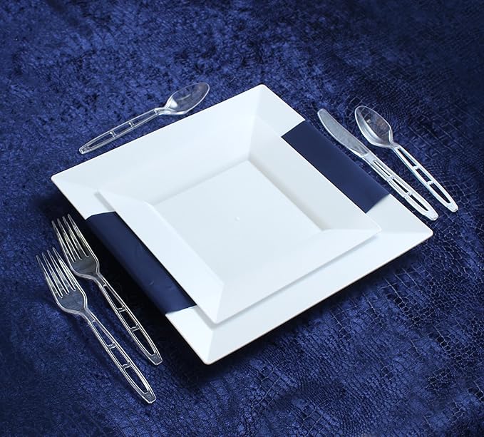 Party Bargains Emerald Clear Plastic Silverware 1440 pcs Set: 720 Forks, 480 Spoons, 240 Knives. Heavy Duty Elegant Cutlery Disposable Utensils Combo Pack for Ceremonies Catering Galas Cocktail Party