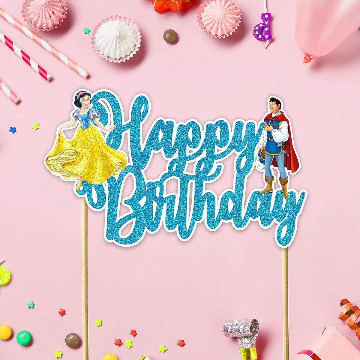 Seyal® Snow White and the Sevn Dwarfs Happy Birthday Cake Topper