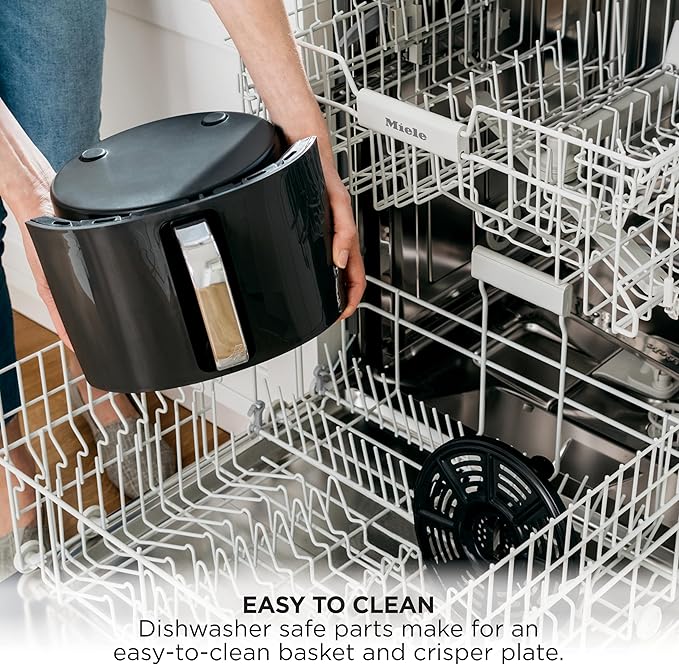 Ninja Air Fryer | 4 QT Capacity | 4-in-1 Roast, Crisp, Roast, Reheats, & Dehydrates | Dishwasher Safe Parts | 105°F-400°F | Includes 20 Easy & Healthy Recipes | 1550 watt | Grey | AF101