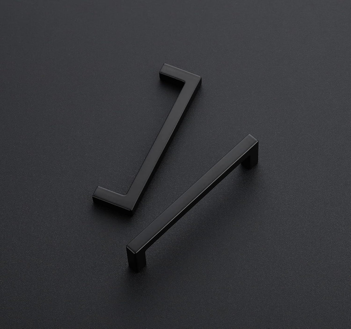 Ravinte 25 Pack Solid 4 Inch Center to Center Slim Square Bar Drawer Handles - Cabinet Hardware in Matte Black - Kitchen Handles and Pulls