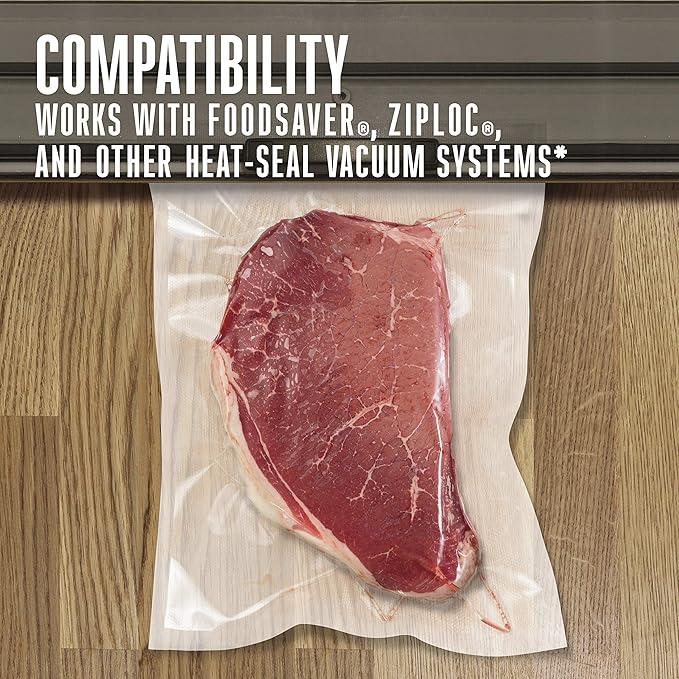Weston Vacuum Sealer Bags, 2 Ply 3mm thick, for NutriFresh, FoodSaver & Other Heat-Seal Systems, for Meal Prep and Sous Vide, BPA Free, 11" x 16" (Gallon), 100 count, Clear