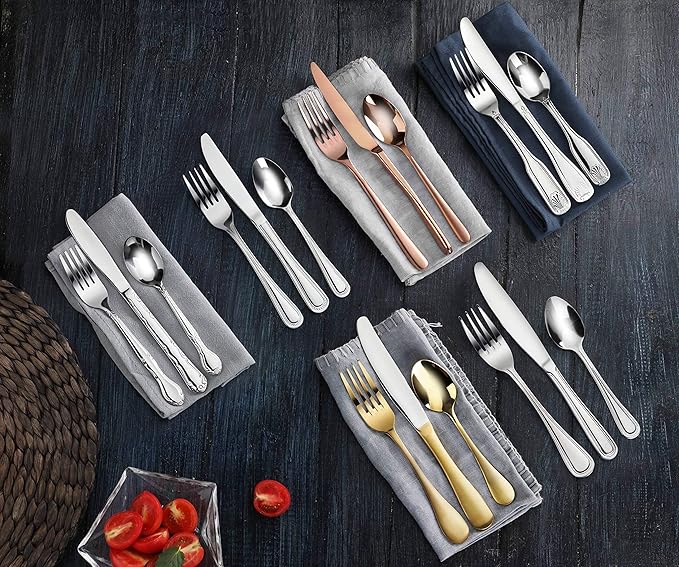 New Star Foodservice 58727 Rose Pattern, 18/0 Stainless Steel, Teaspoon, 6.2-Inch, Set of 12