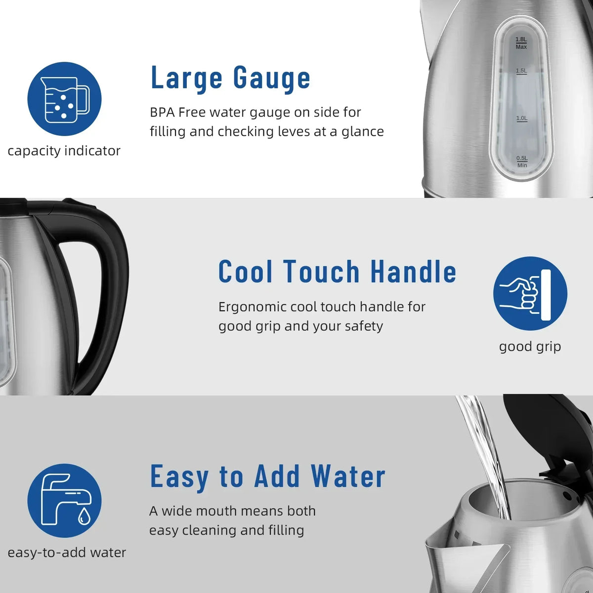 1.8L Stainless Steel Kettle