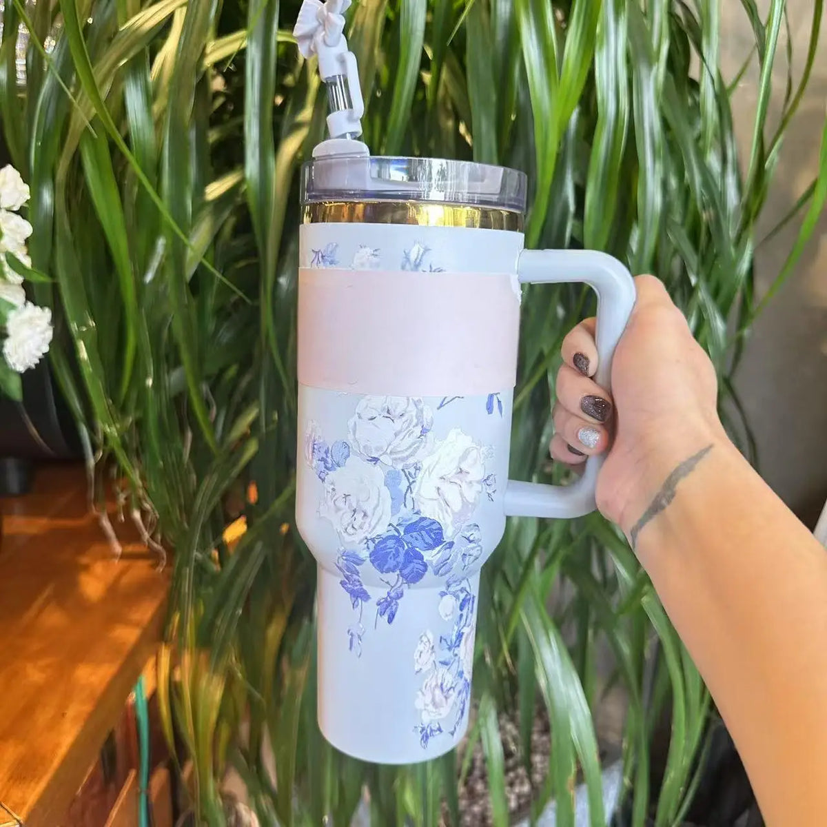 Floral Stanley Style 40oz Tumbler
