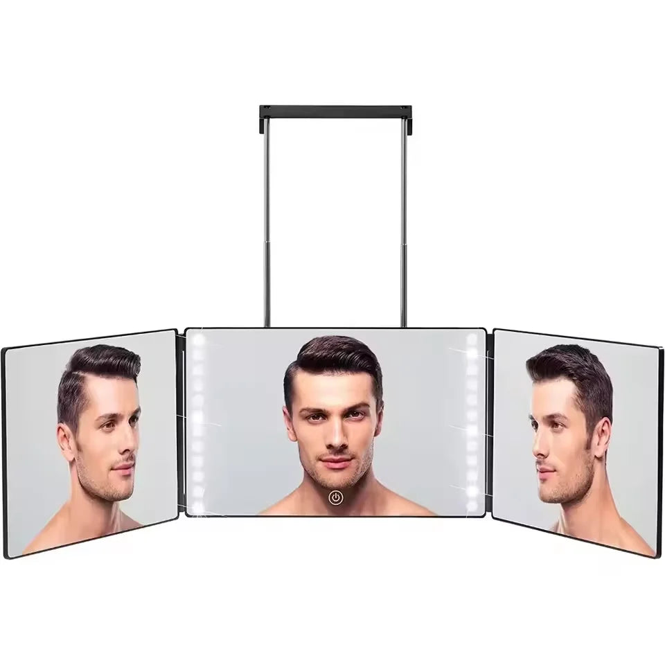LED Trifold Self-Haircut Mirror