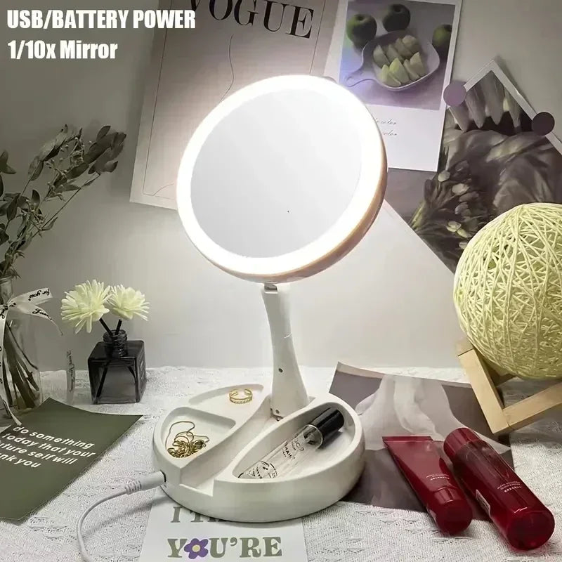 10X LED Dual-Sided Makeup Mirror