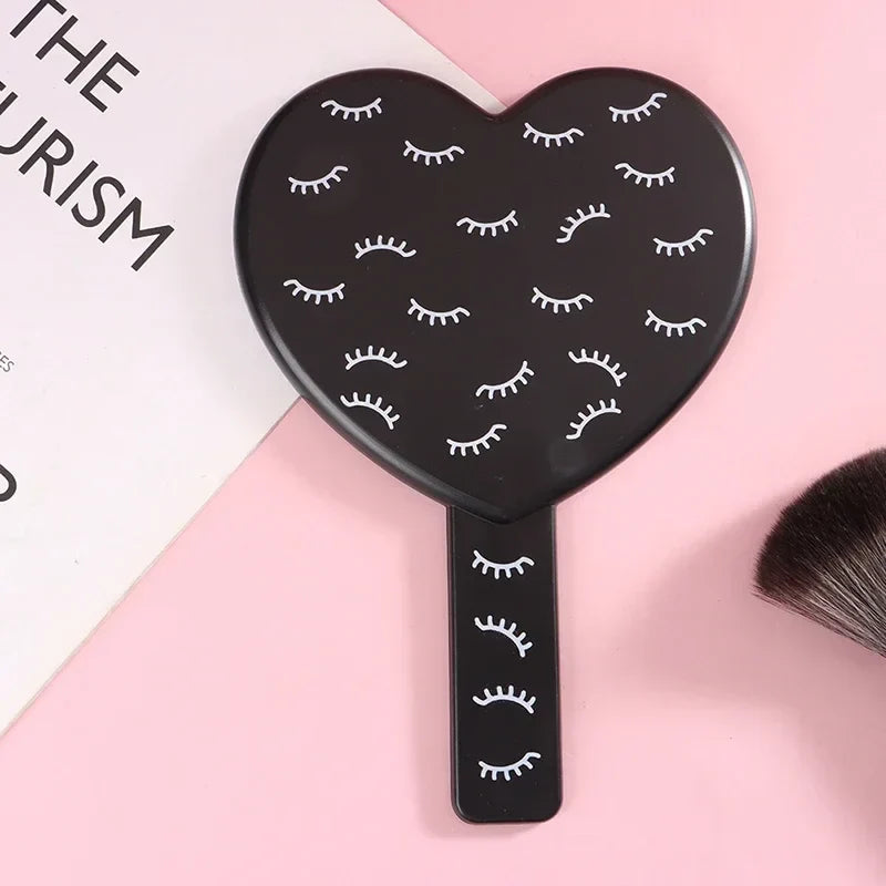 Heart-Shaped Handheld Eyelash Makeup Mirror