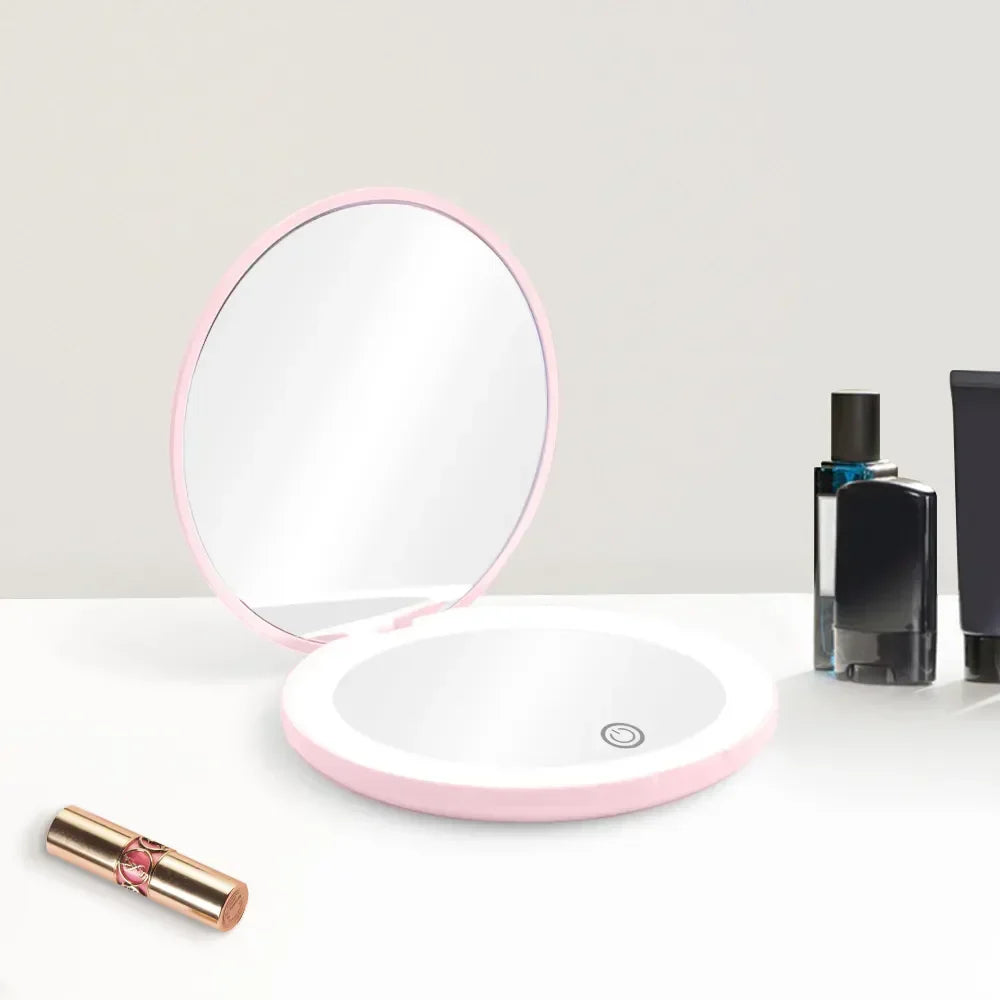 LED 1X/10X Compact Travel Mirror