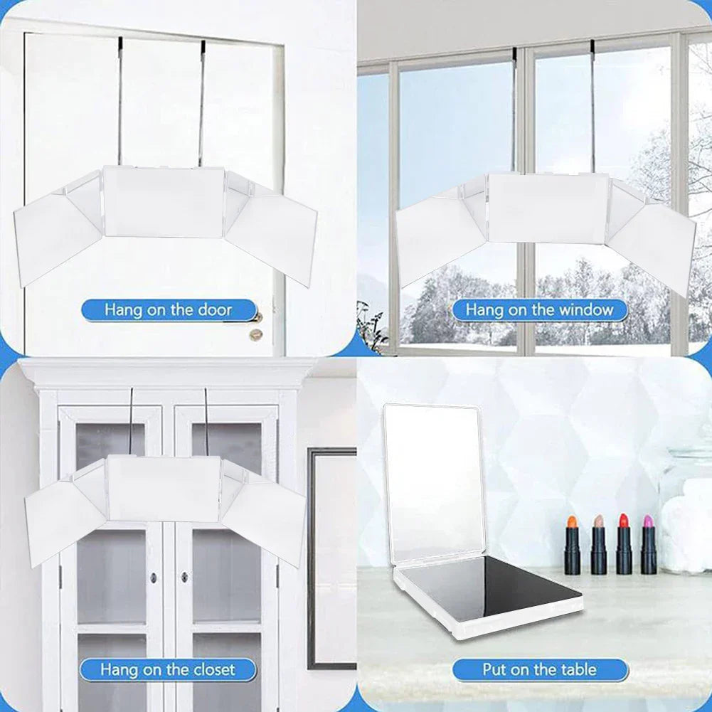 LED 3-Way Trifold Haircut Mirror