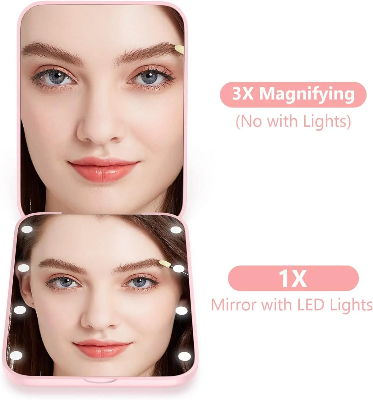 LED 1X/3X Compact Makeup Mirror