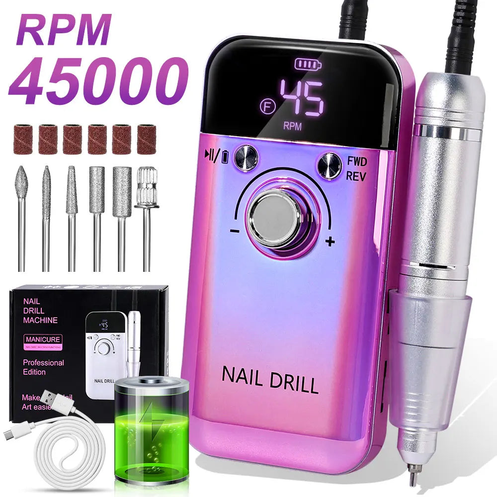 Professional 45000RPM Electric Nail Drill