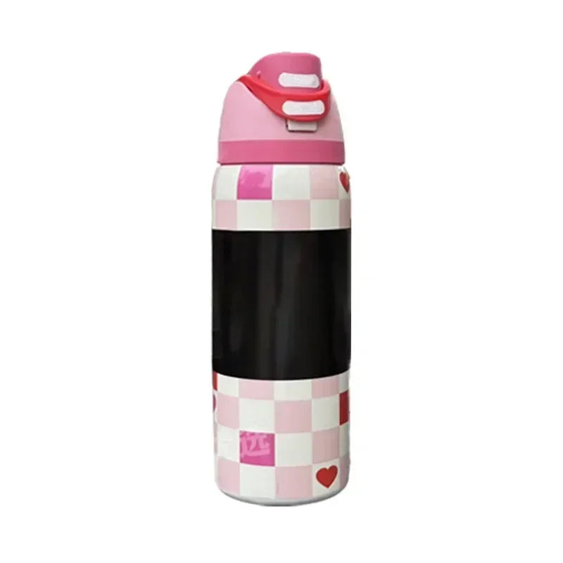 Owala Flower Black Straw Bottle