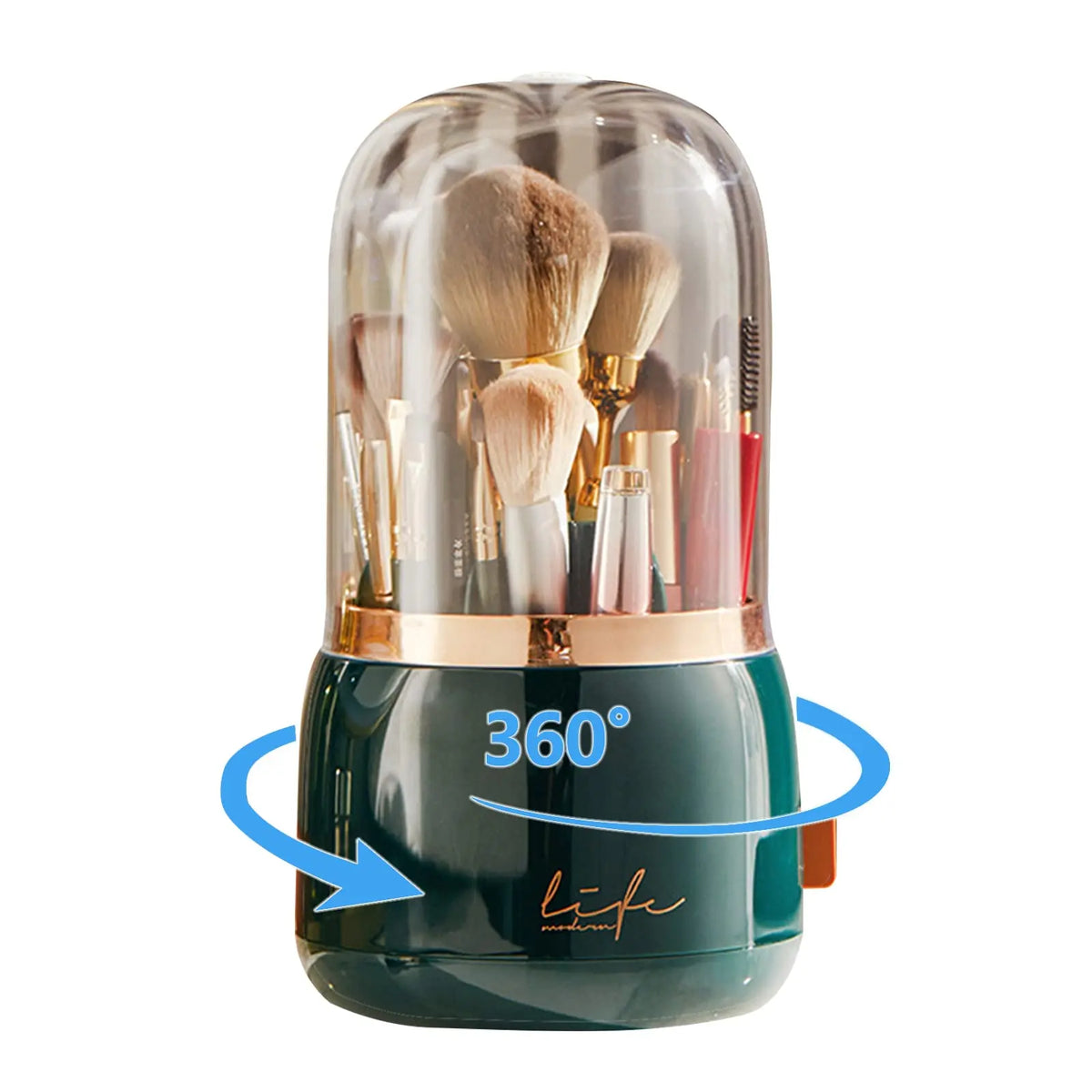 360° Rotating Makeup Brush Organizer