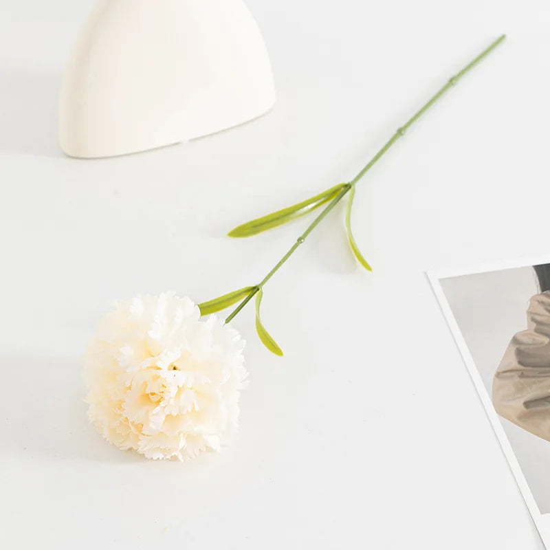 Large White Silk Carnation Flower