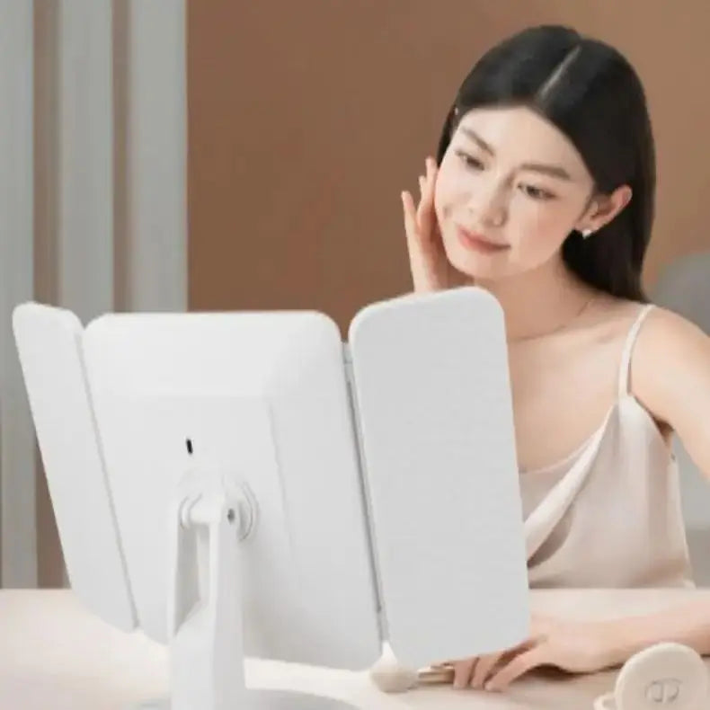 Trifold LED Light Makeup Mirror