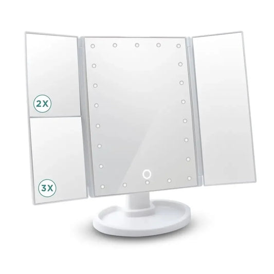 Trifold LED Makeup Mirror with Magnification
