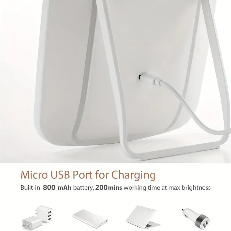 LED Desktop Folding Makeup Mirror