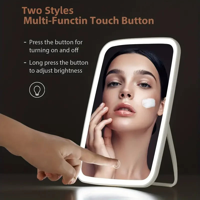 LED Desktop Folding Makeup Mirror