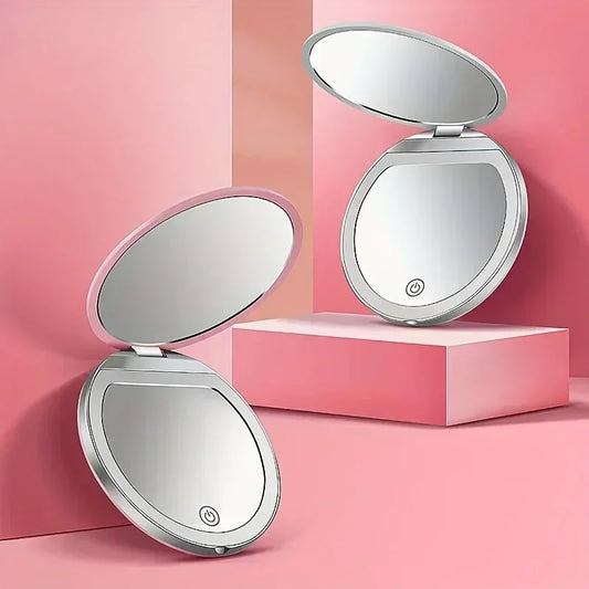 Portable LED Folding Travel Mirror