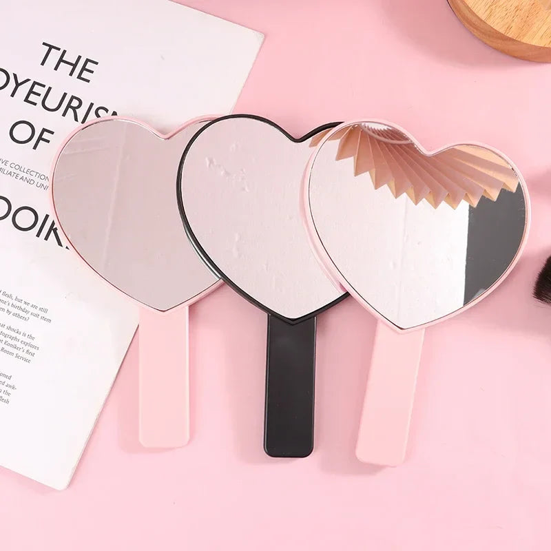 Heart-Shaped Handheld Eyelash Makeup Mirror